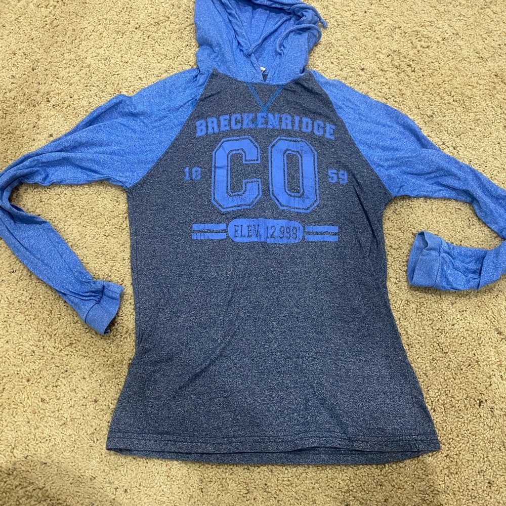Salt Creek Breckenridge CO Hoodie Women’s Small Blue Lightweight Pullover